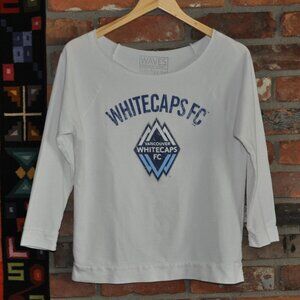 Vancouver Whitecaps FC Soccer Distressed White French Terry Top M